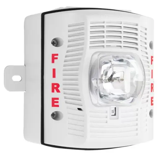[SPSWK-CLR-ALERT] OUTDOOR SPEAKER STROBE, WHITE, WALL, CLEAR LENS, ALERT. MX